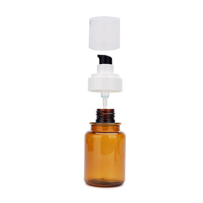 OEM PETG Amber Plastik Pompa Şişeleri 40ml 60ml 100ml 130ml