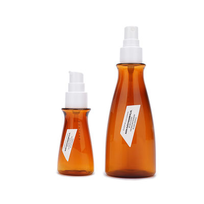 Lüks Kahverengi Plastik Losyon Şişesi Kişisel Cilt Bakımı için Geri Dönüştürülebilir 170ml