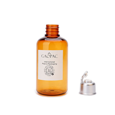 180ml Amber Plastik Şampuan Şişeleri / Kapaklı Kozmetik Toner Şişesi